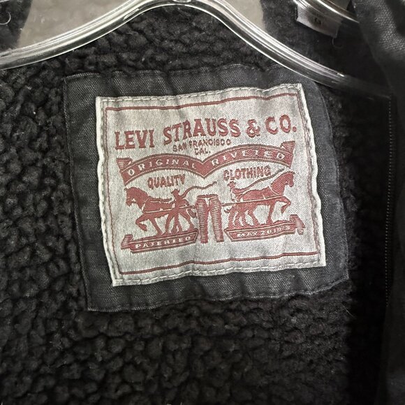 Levi's 🤘🏽 Men's Military Utility Jacket \\ Size Large // Black w/ sherpa - Picture 4 of 13